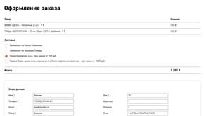 Страница оформления заказа (пример)