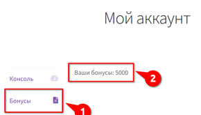 Pro: бонусы в личном кабинете покупателя